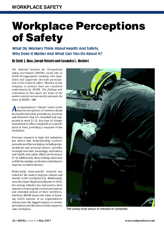 First page of “Workplace perceptions of safety: What do your workers think about health and safety, why does it matter, and what can you do about it?”