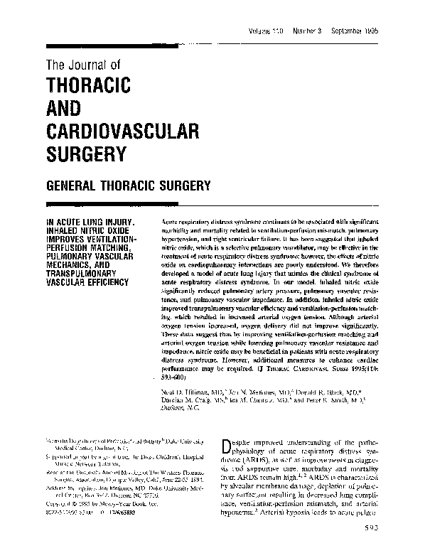 (PDF) In acute lung injury, inhaled nitric oxide improves ventilationperfusion matching