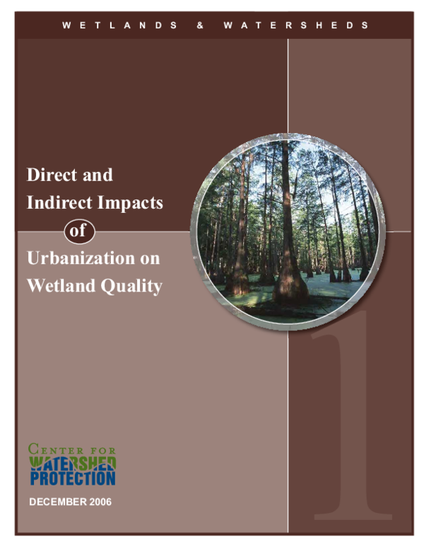 (PDF) Direct and Indirect Impacts of Urbanization on Wetland Quality