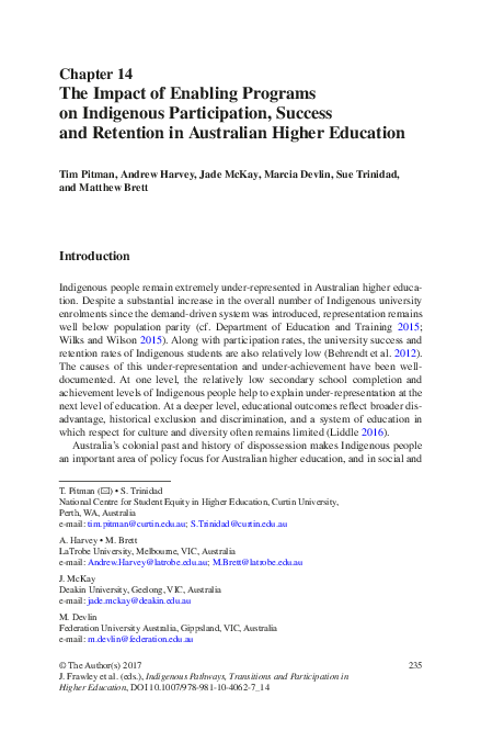 (PDF) The Impact of Enabling Programs on Indigenous Participation ...