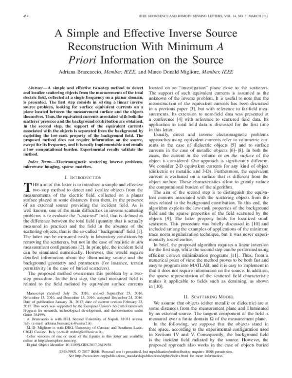 (PDF) A Simple and Effective Inverse Source Reconstruction With Minimum ...