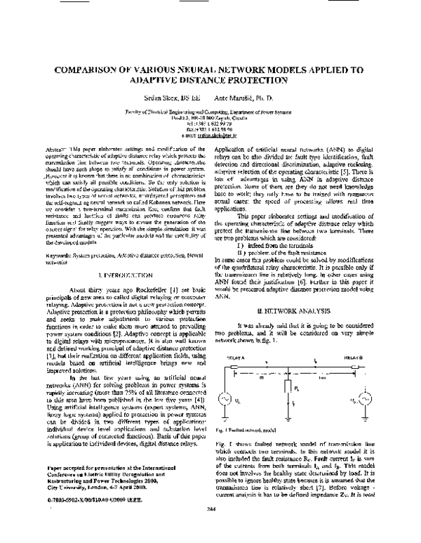 (PDF) Comparison of various neural network models applied to adaptive ...