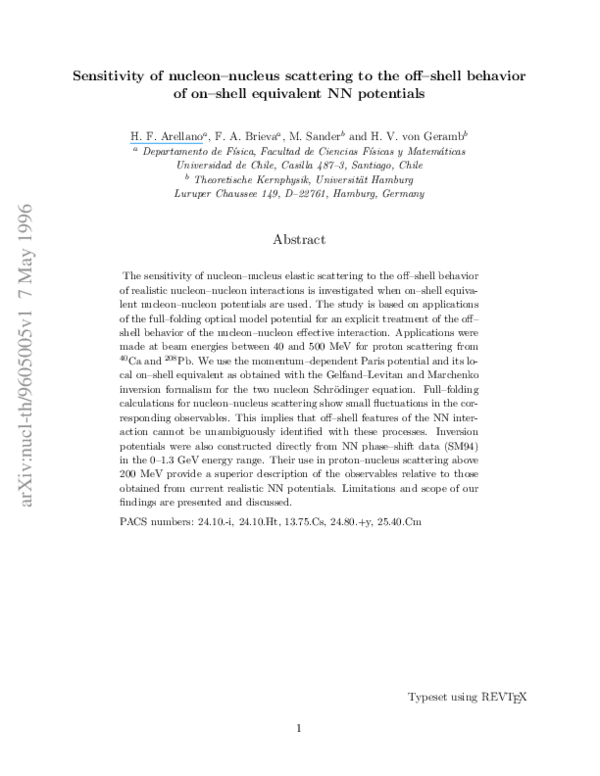 (PDF) Sensitivity of nucleon-nucleus scattering to the off-shell ...