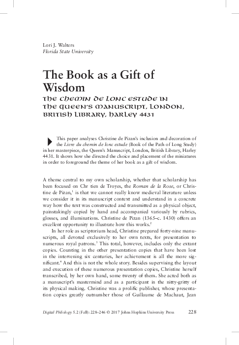 The Book as a Gift of Wisdom