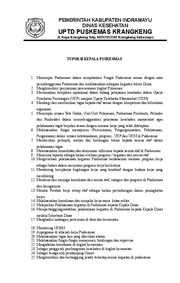 Kop Surat Puskesmas Pembantu Contoh Kop Surat
