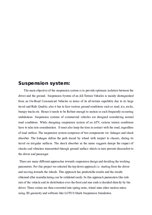 (DOC) Suspension system Theory of Machines Mechanical Engineering