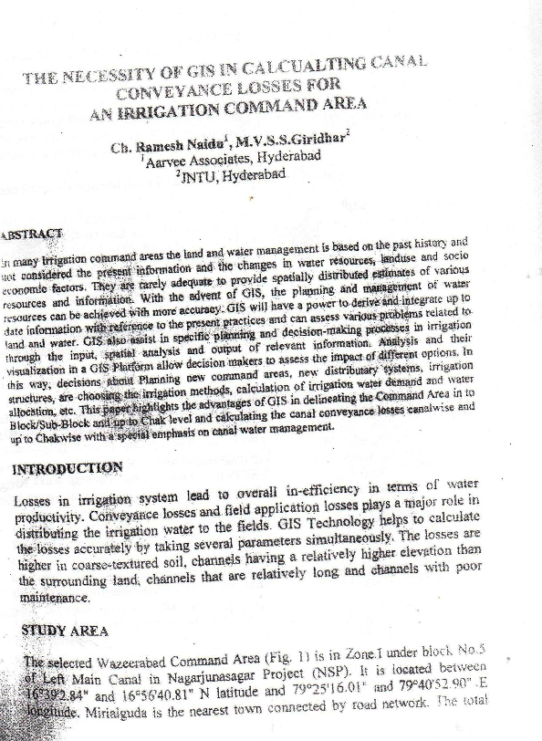 (PDF) The Necessity of GIS in calculating canal Conveyance losses an ...