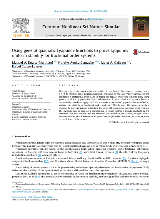 (PDF) Using general quadratic Lyapunov functions to prove Lyapunov ...