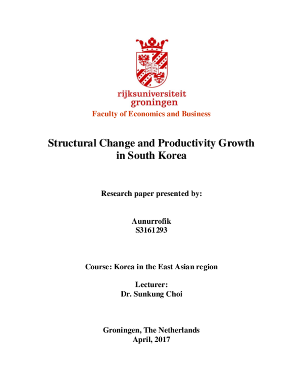 (PDF) Structural Change and Productivity Growth in South Korea