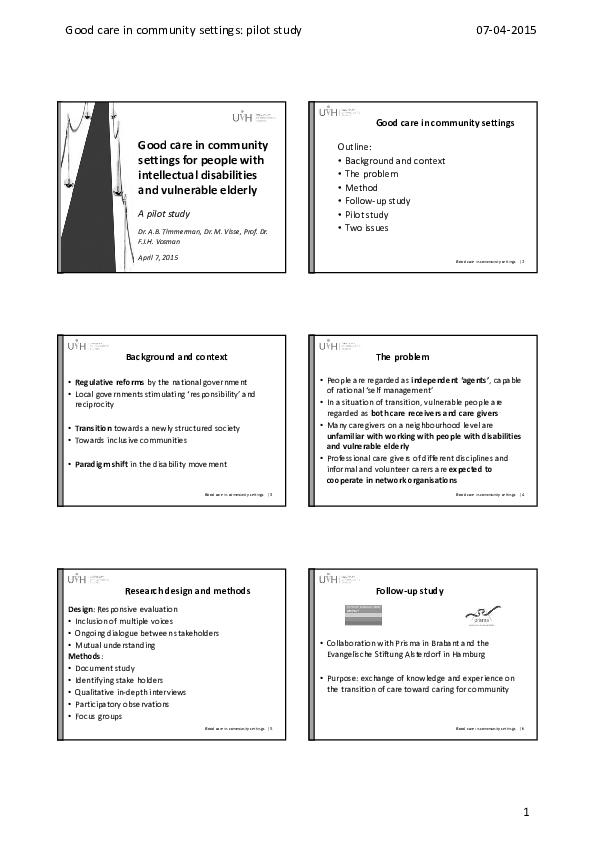 (PDF) Good care in community settings for people with intellectual ...