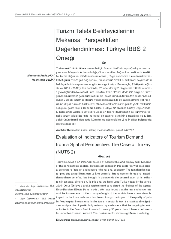 (PDF) Turizm Talebi Belirleyicilerinin Mekansal Perspektiften ...
