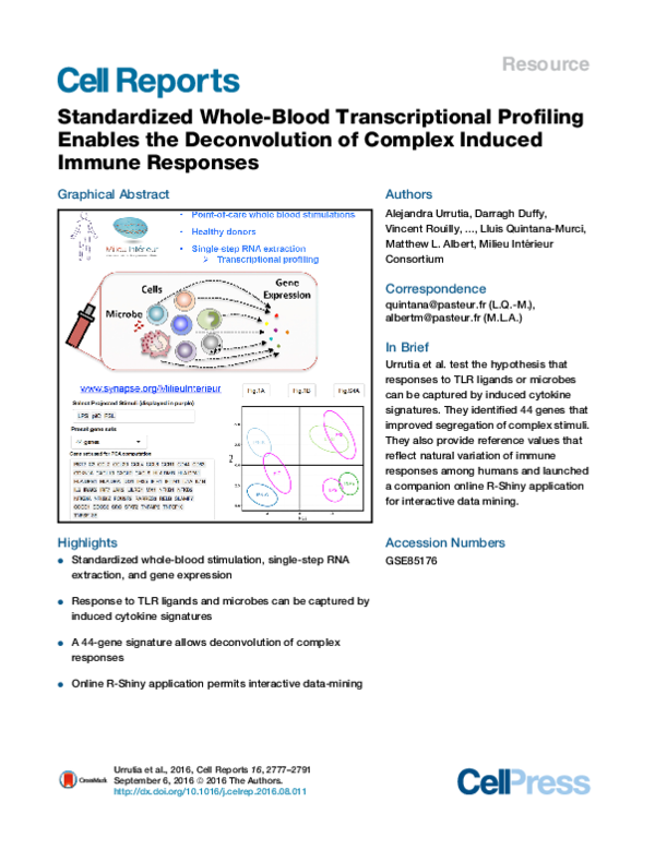 (PDF) Standardized Whole-Blood Transcriptional Profiling Enables the ...