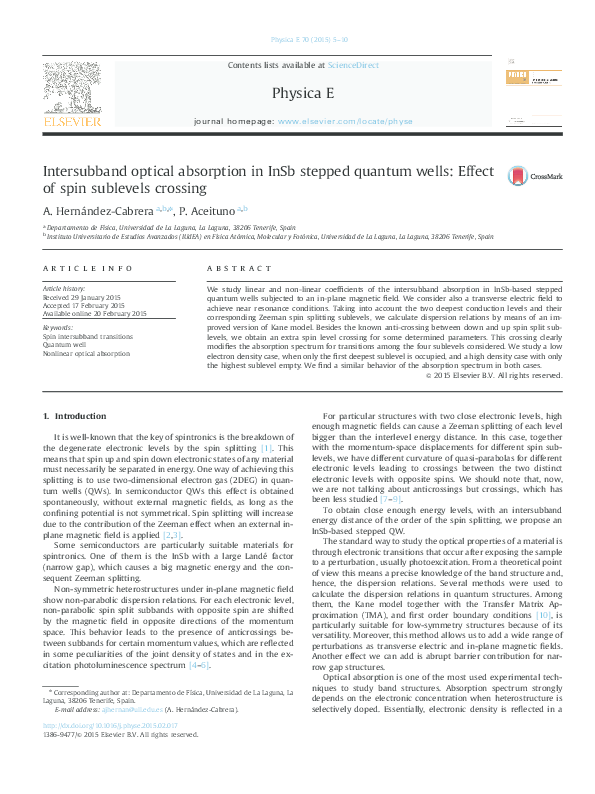 (PDF) Intersubband optical absorption in InSb stepped quantum wells ...