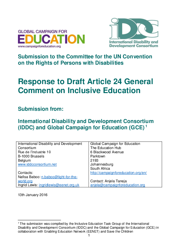 (PDF) Submission to the Committee for the UN Convention on the Rights ...