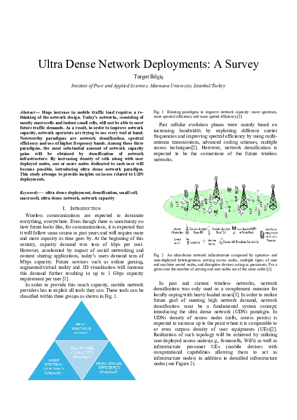 (PDF) Ultra Dense Network Deployments: A Survey