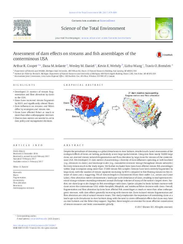 (PDF) Assessment of dam effects on streams and fish assemblages of the ...
