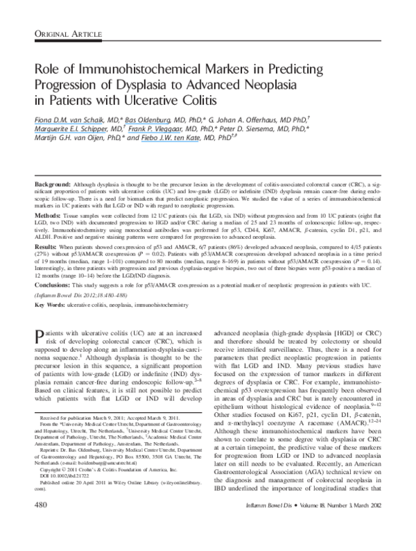 (PDF) Role of immunohistochemical markers in predicting progression of ...