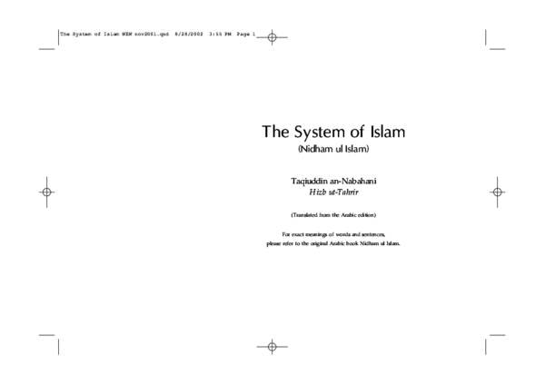 (PDF) The System of Islam