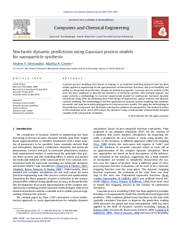 (PDF) Stochastic dynamic predictions using Gaussian process models for ...