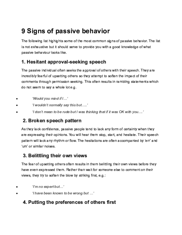 (DOC) Signs of passive behaviour