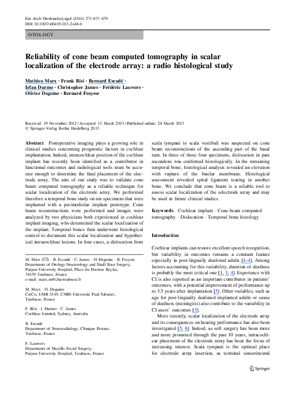 (PDF) Reliability of cone beam computed tomography in scalar ...