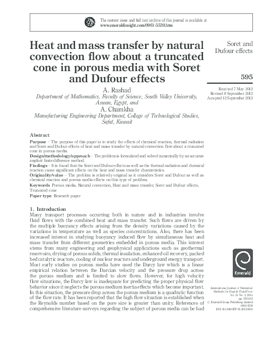 (PDF) Heat and mass transfer by natural convection flow about a ...