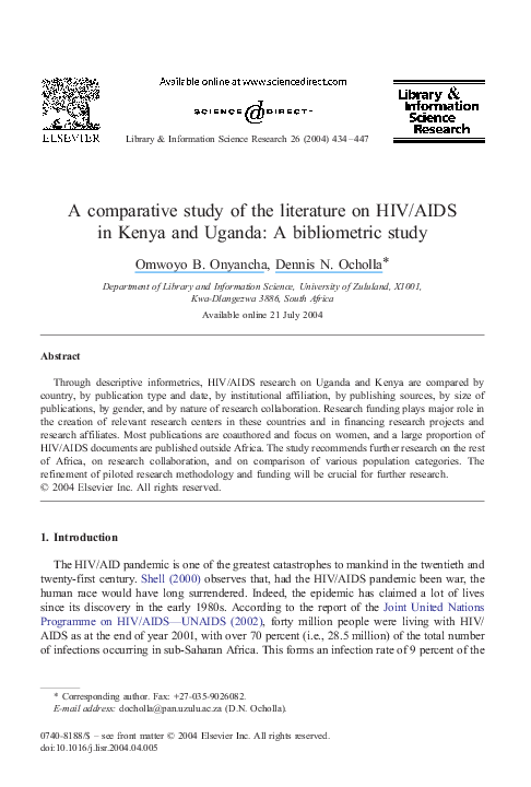 (PDF) A comparative study of the literature on HIV/AIDS in Kenya and ...