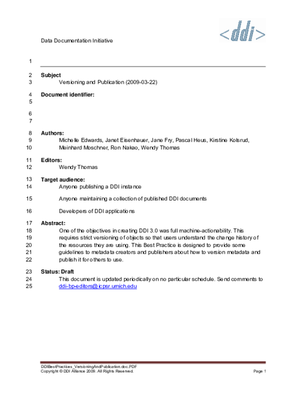 (PDF) Versioning and Publication