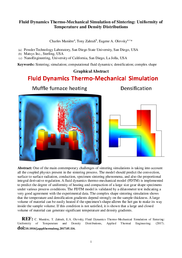 (PDF) Fluid Dynamics ThermoMechanical Simulation of Sintering