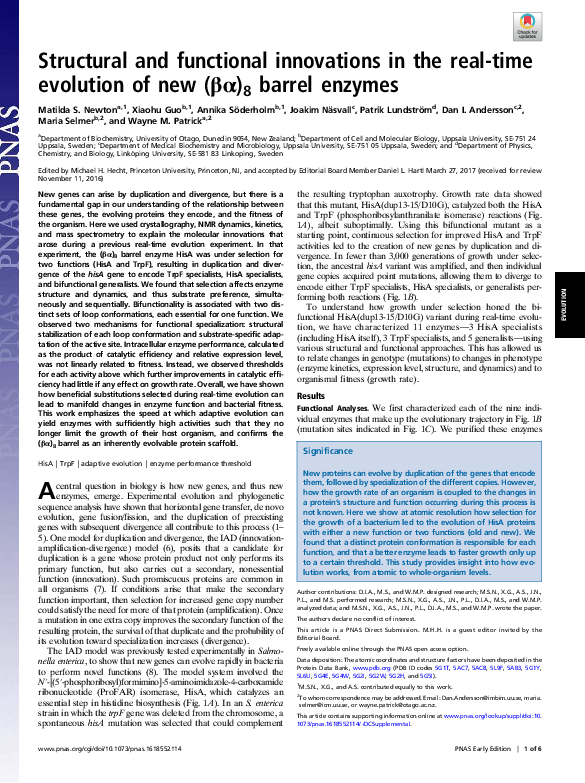 (PDF) Structural and functional innovations in the real-time evolution ...