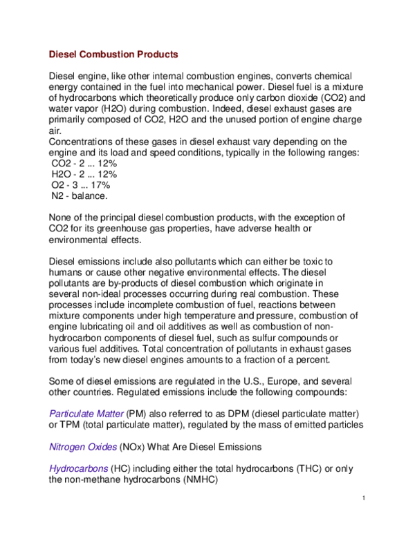 (PDF) Diesel Combustion Products Vijay Tharad Academia.edu