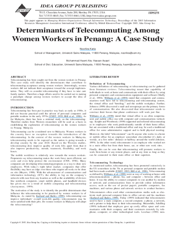 Telecommuting case essay picture