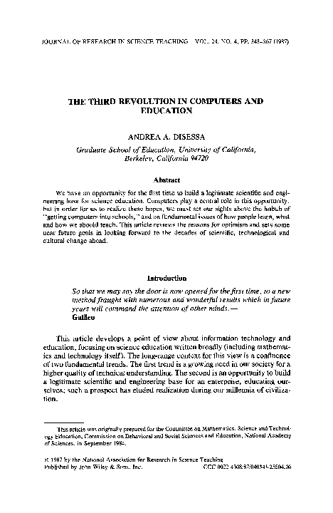 (PDF) The third revolution in computers and education