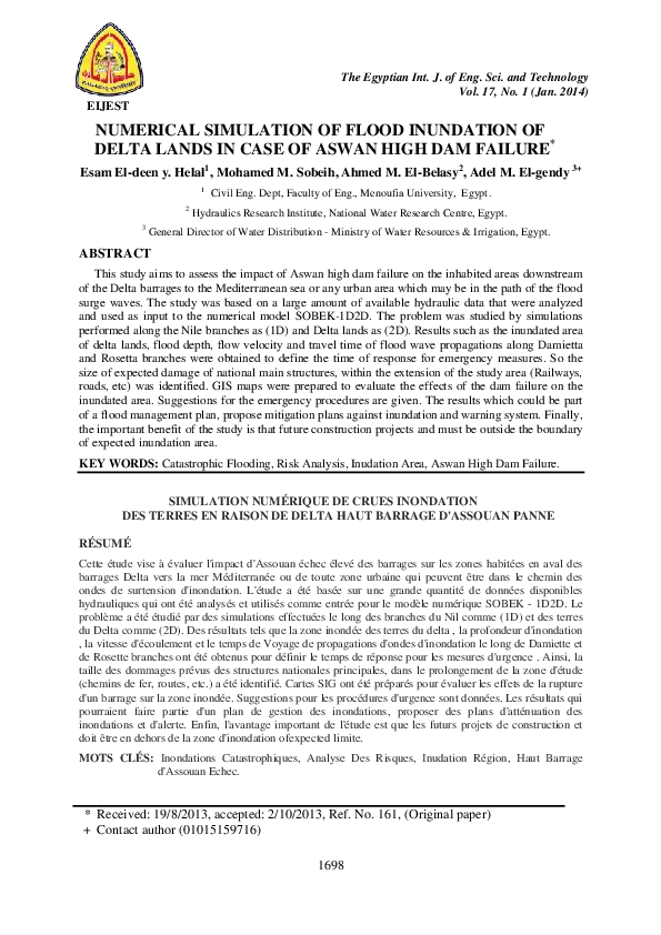 (PDF) NUMERICAL SIMULATION OF FLOOD INUNDATION OF DELTA LANDS IN CASE ...