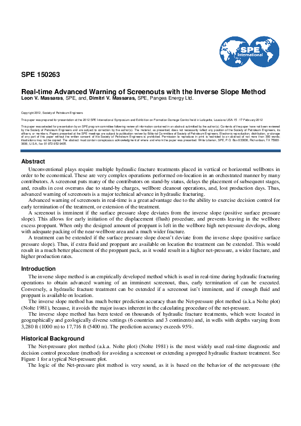 (PDF) SPE 150263 Real-time Advanced Warning of Screenouts with the ...