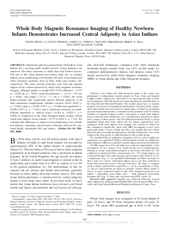 (PDF) Whole Body Magnetic Resonance Imaging of Healthy Newborn Infants ...