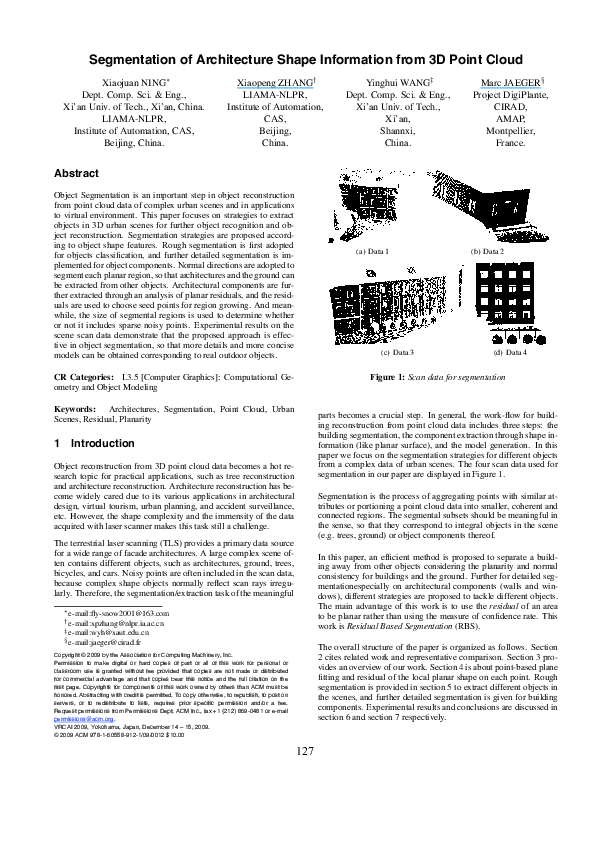 (PDF) Segmentation of point cloud scanned from trees