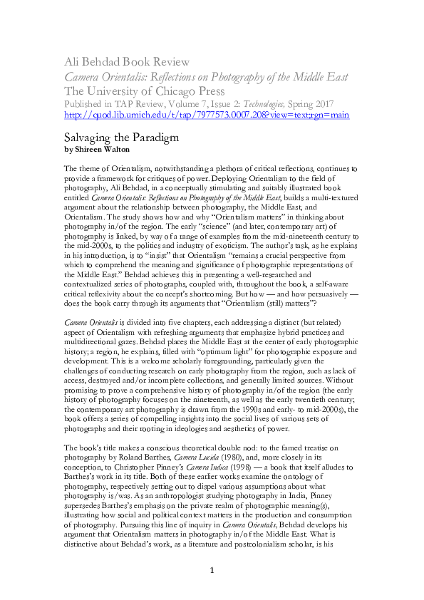 (PDF) 'Salvaging the Paradigm' – Review of 'Camera Orientalis ...