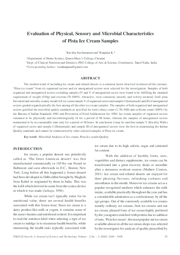 (PDF) Evaluation of physical, sensory and microbial characteristics of ...