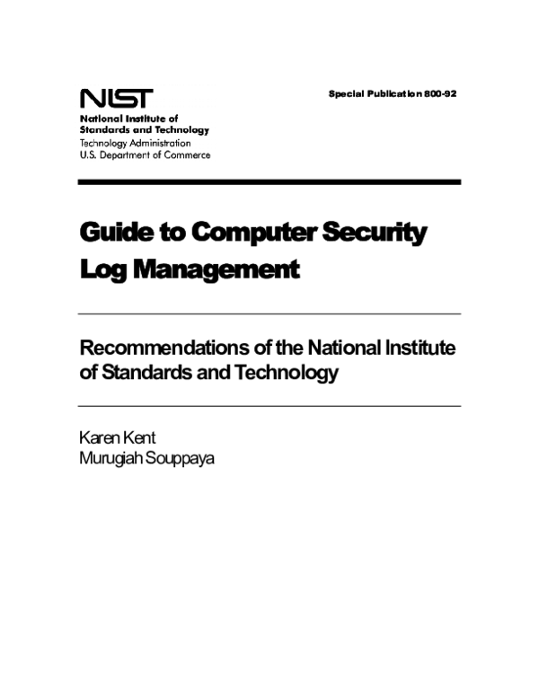 (PDF) Special Publication 800-92 Guide to Computer Security Log ...