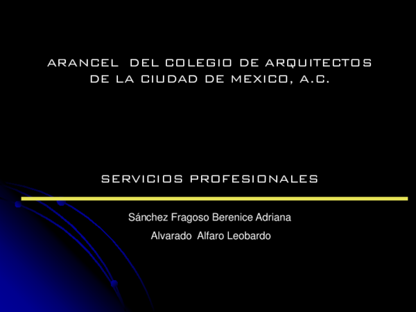 (PDF) Arancel del Colegio de Arquitectos