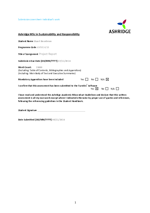 (PDF) Ashridge MSc in Sustainability and Responsibility Student Name ...
