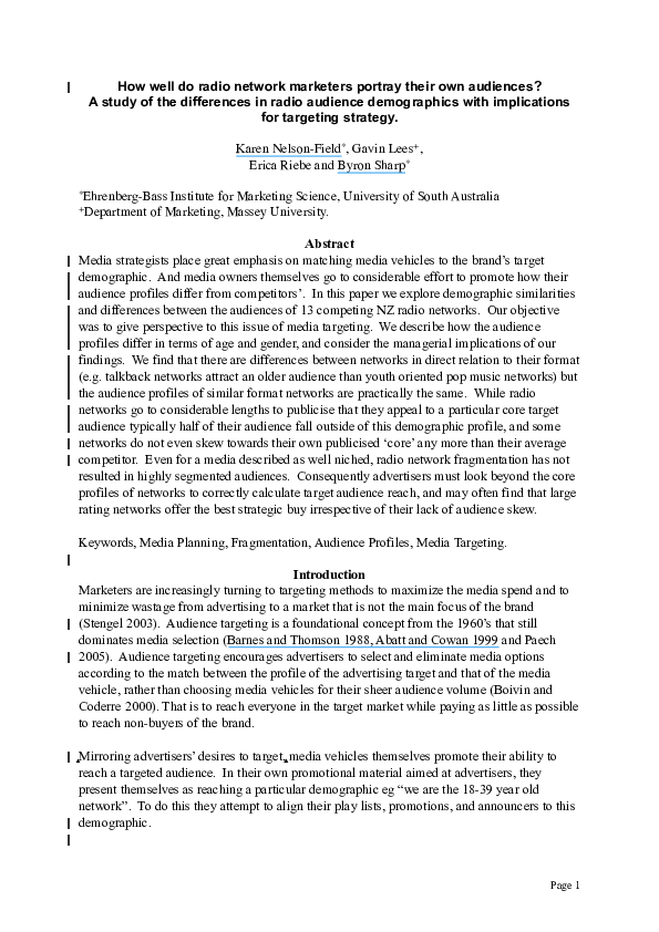 (PDF) A closer look at tv's desirable audience the light tv viewer