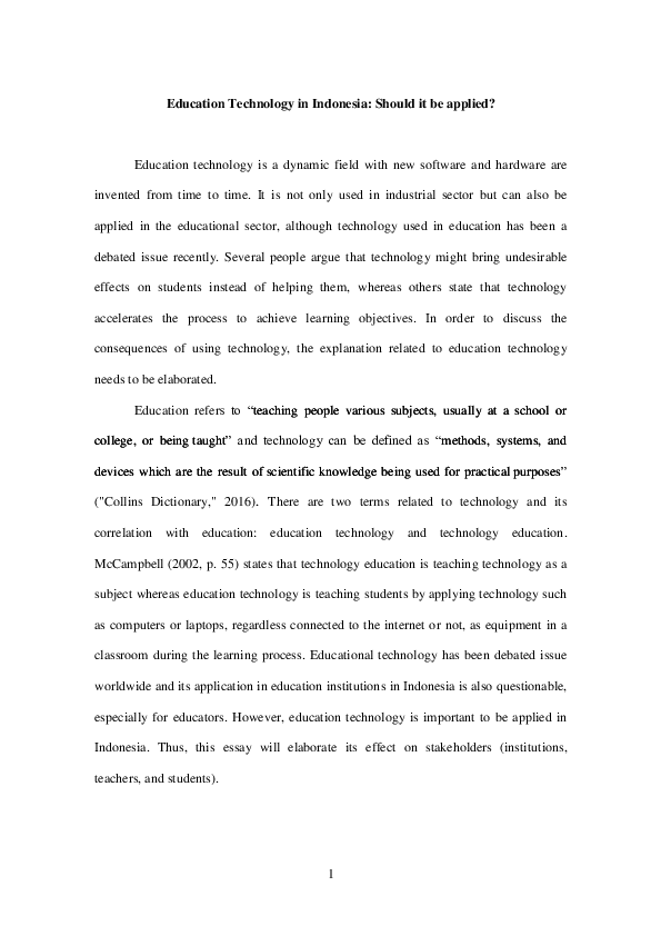 Pdf Education Technology In Indonesia Pdf