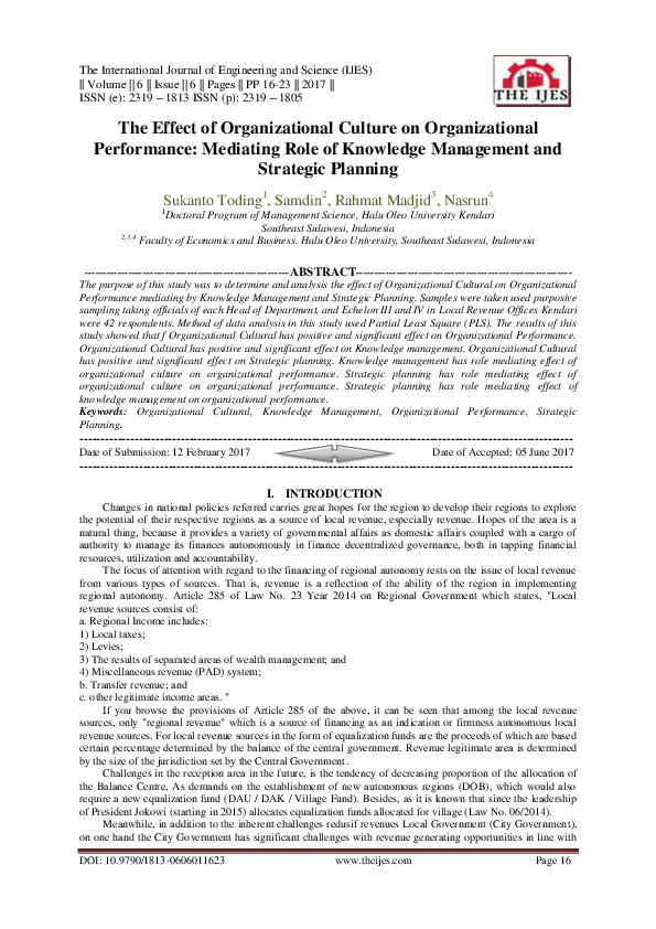 (PDF) The Effect of Organizational Culture on Organizational ...