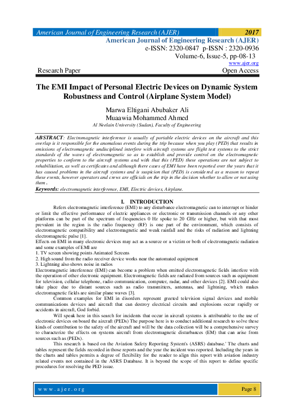 (PDF) The EMI Impact of Personal Electric Devices on Dynamic System