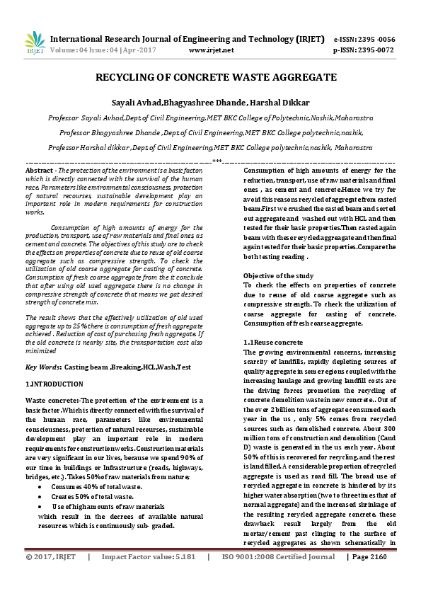 Recycled aggregate thesis image