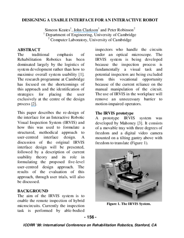 (PDF) Designing a usable interface for an interactive robot