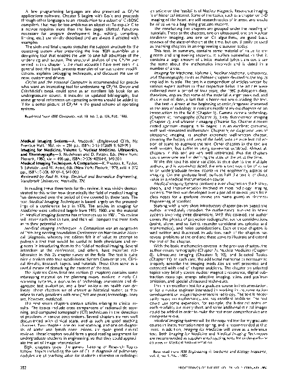 (PDF) Medical imaging systems Peter King Academia.edu