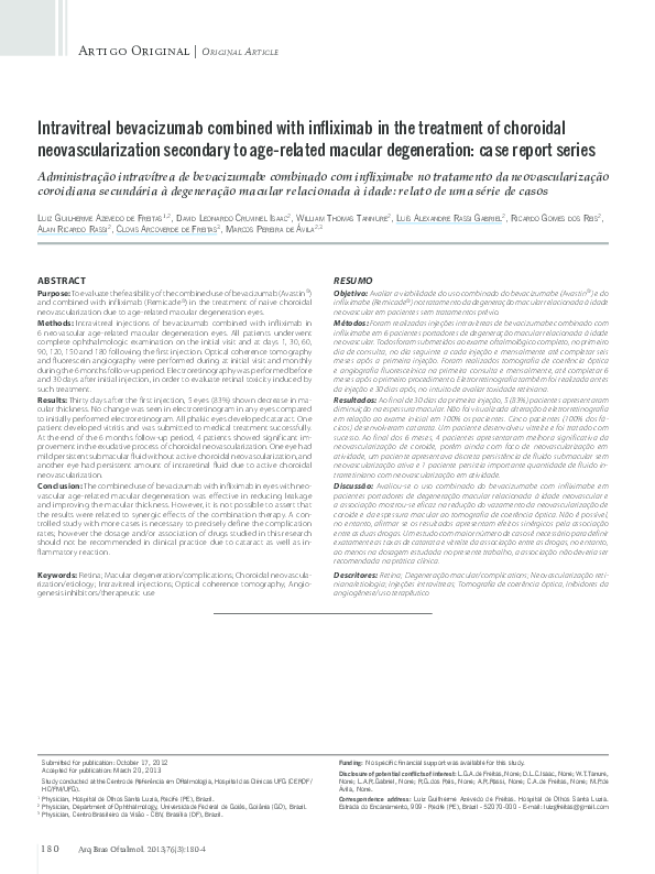 (PDF) Intravitreal bevacizumab combined with infliximab in the ...